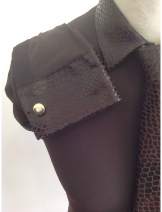 camicia elastica allenamento body Fox Snake con collo e polsi in pelle