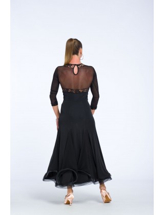 Wedge skirt with chiffon inserts