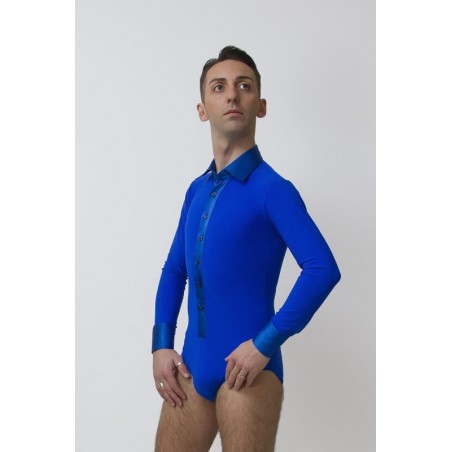camicia elastica allenamento body Quick step con collo e polsi in raso
